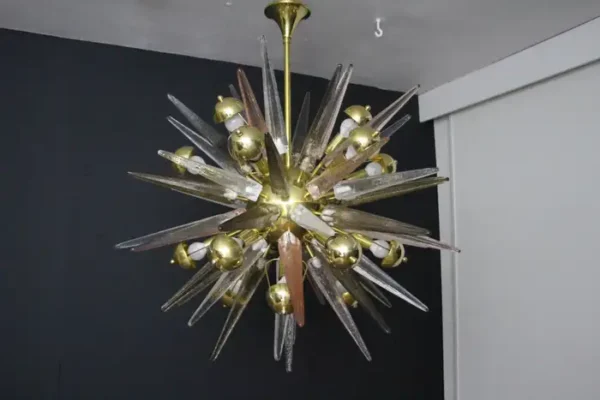 Lustre Sputnik avec Pointes en verre de Murano