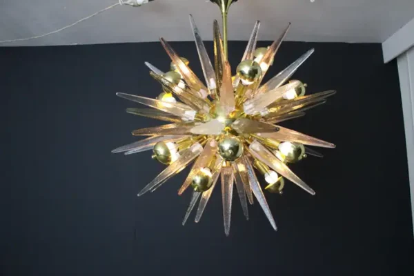 Lustre Sputnik avec Pointes en verre de Murano