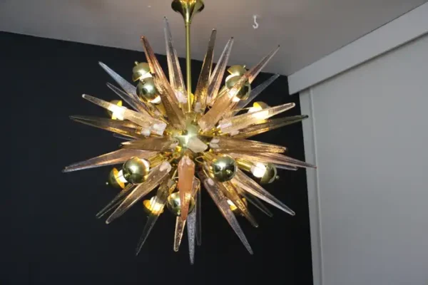 Lustre Sputnik avec Pointes en verre de Murano