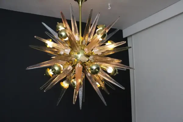 Lustre Sputnik avec Pointes en verre de Murano