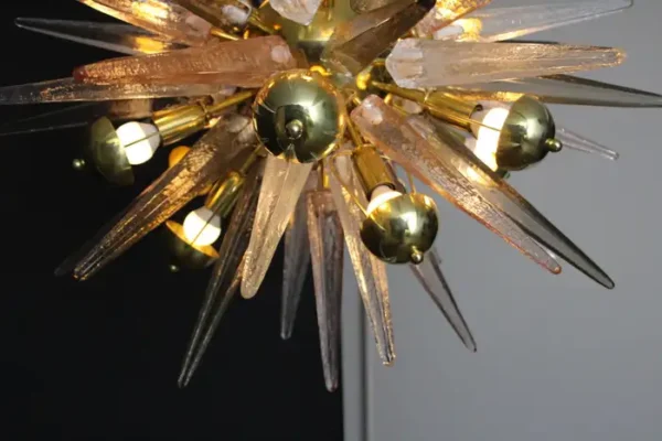 Lustre Sputnik avec Pointes en verre de Murano