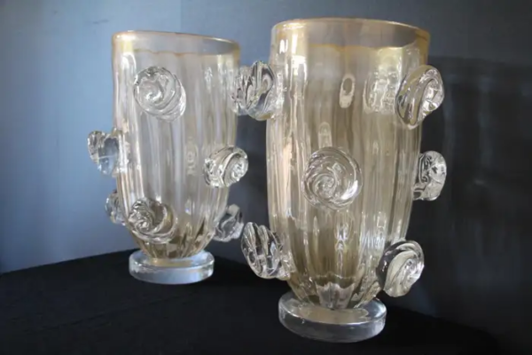 vases de Murano dorés