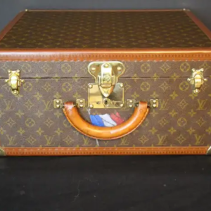 Valise Goyard en toile tissée - Red Rose Antiques