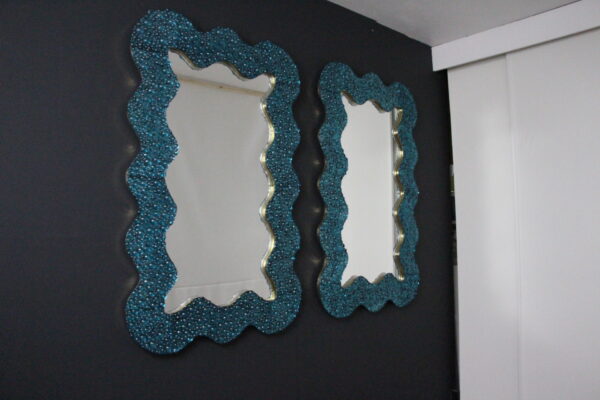 miroirs bleus en verre de Murano