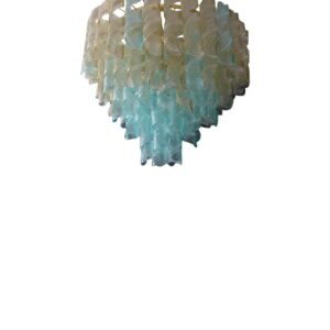 Lustre verre de Murano de style Mazzega bleu et doré